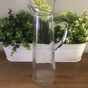 Vintage Prohibition Decanter Glass Pitcher “Federal Law Forbids…” About 11” Tall